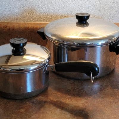 Copper Clad Revere Pots with Lids