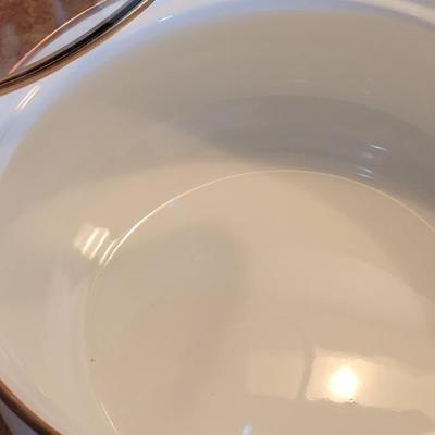 Enamel Pot with Brass Handles & Lid