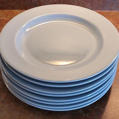 Set of Blue Ceramic Plates (8)