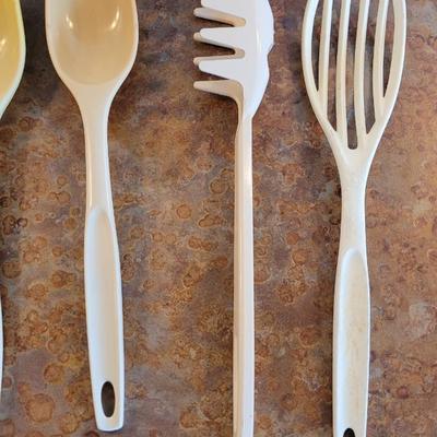 Cream & White Kitchen Utensils Lot