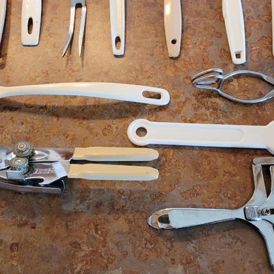 Cream & White Kitchen Utensils Lot