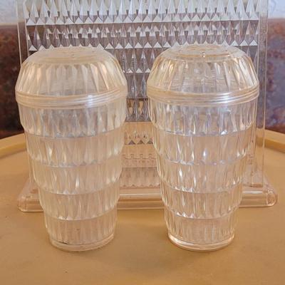 Lazy Susan and Vintage Plastic S&P and Napkin Holder