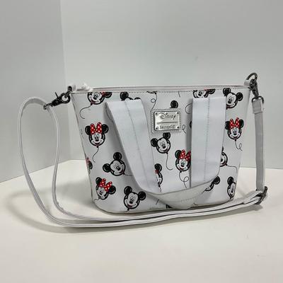 -78- COLLECTIBLE | Disney Loungefly White Mickey & Minnie Bag