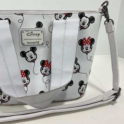 -78- COLLECTIBLE | Disney Loungefly White Mickey & Minnie Bag