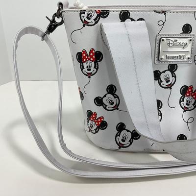 -78- COLLECTIBLE | Disney Loungefly White Mickey & Minnie Bag