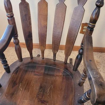 Antique Rocking Chair with Gold Leaf Floral
