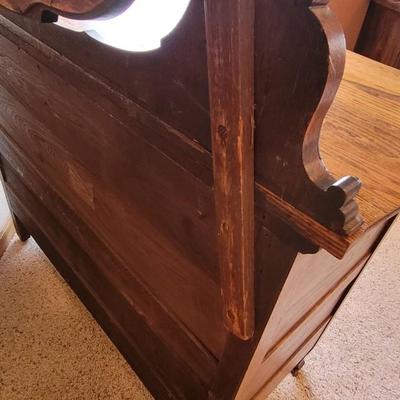 Antique Dresser with Mirror & Original Label