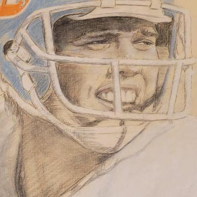 Hand Drawn John Elway Art