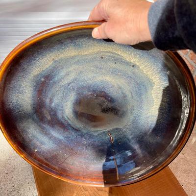 Extra large blue radiant pottery