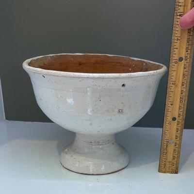 Terracotta glazed compote