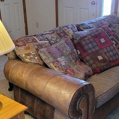 Western Style Upholstered & Leather Couch
