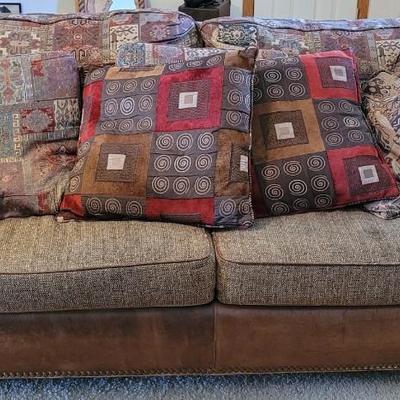 Western Style Upholstered & Leather Couch