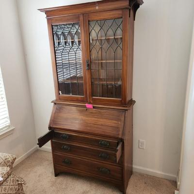 Vintage Secretary with Hutch , Adjustable shelves 39.5x17.5x80