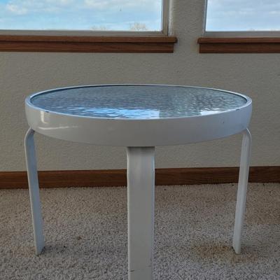 Small Round Metal & Glass Table