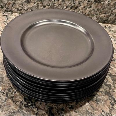 10 black salad plates