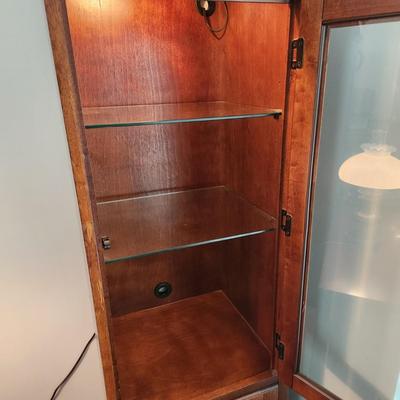 2 Lighted Display Cases with storage below Bookcase 20x17x69