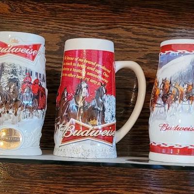 Vintage Budweiser Beer Steins