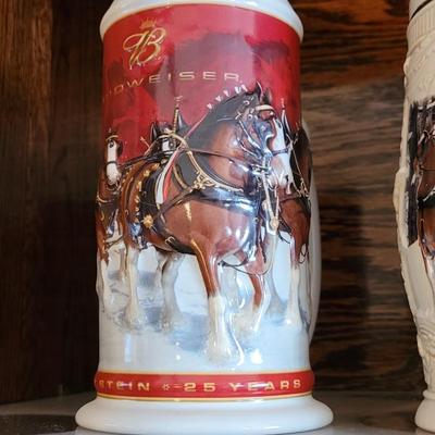 Vintage Budweiser Beer Steins