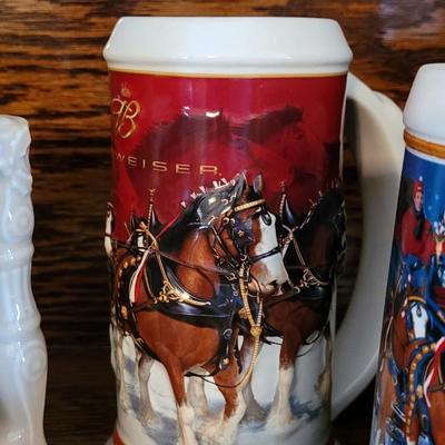 Vintage Budweiser Beer Steins