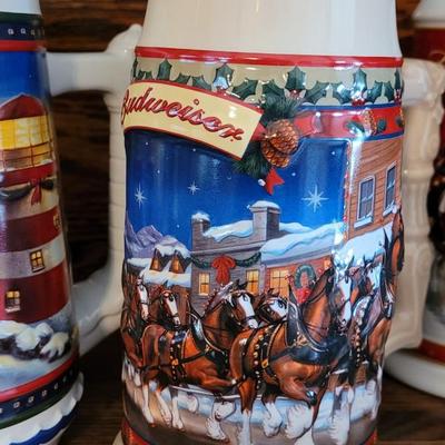 Vintage Budweiser Beer Steins
