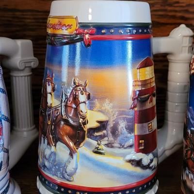 Vintage Budweiser Beer Steins