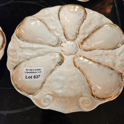 6 Vintage Oyster Plates 9' diameter