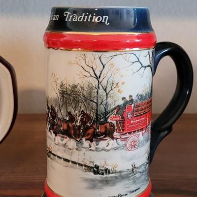 Vintage Budweiser Beer Steins