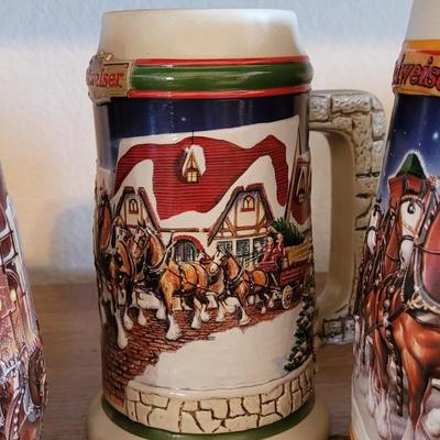 Vintage Budweiser Beer Steins