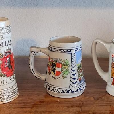 (3) Beer Steins