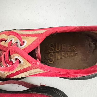 Vintage Framed Print, Embroidery & Keds Super Sneaks