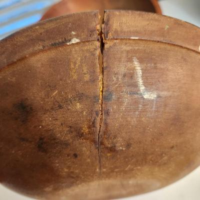 2 Antique Primitive Out of Round Dough Bowls