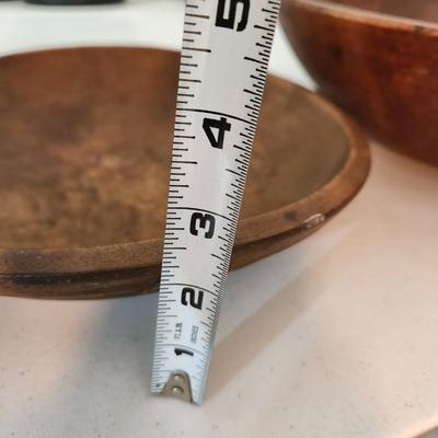 2 Antique Primitive Out of Round Dough Bowls