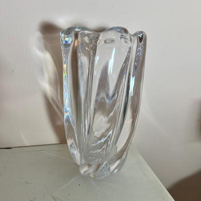 Antique Orrefors Sweden Crystal Vase Signed