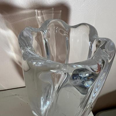 Antique Orrefors Sweden Crystal Vase Signed