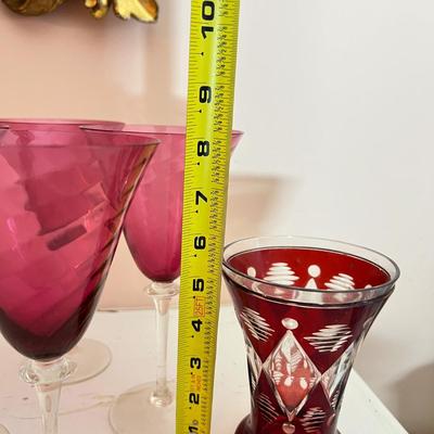 Vintage Cranberry Ruby Glass Lot