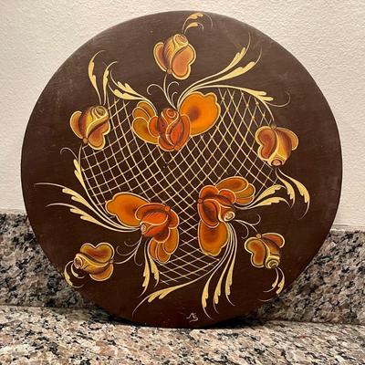 Russian painted wooden disk