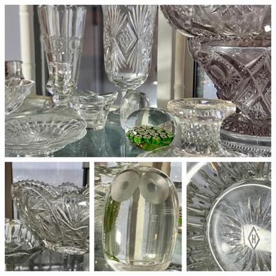 Huge Antique Vintage Cut Glass Crystal Lot