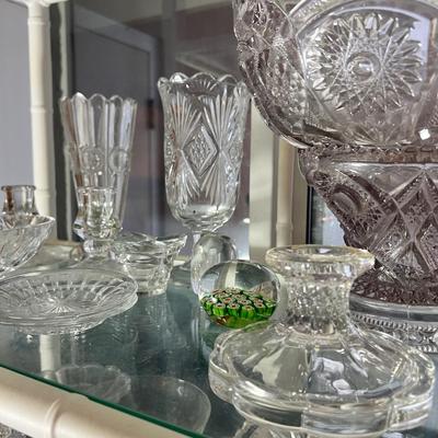 Huge Antique Vintage Cut Glass Crystal Lot