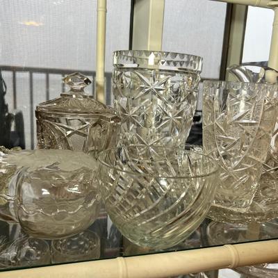 Huge Antique Vintage Cut Glass Crystal Lot