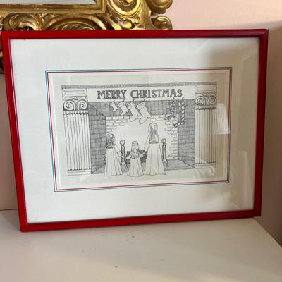 Matted and Framed Original Ink Drawing Signed