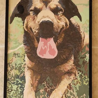 Vintage Paint By Number Dog Art