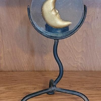 Metal & Glass Moon Candleholder