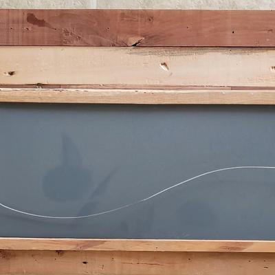 Handmade Wood Mountain Scene Mirror with Frosted Glass Clouds & Bird