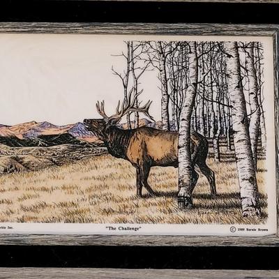 Montana Marble Engraving & Painting "The Challenge"