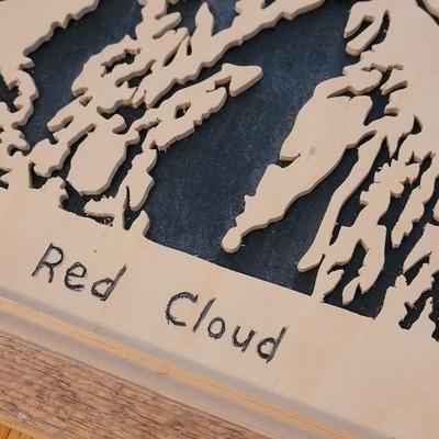 Red Cloud Woodcut Art