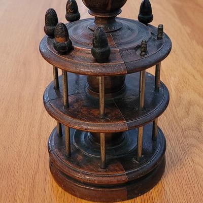 Antique Wood Bobbin Holder