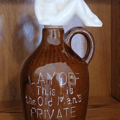 Vintage Liquor Bottle & Playboy Candleholder
