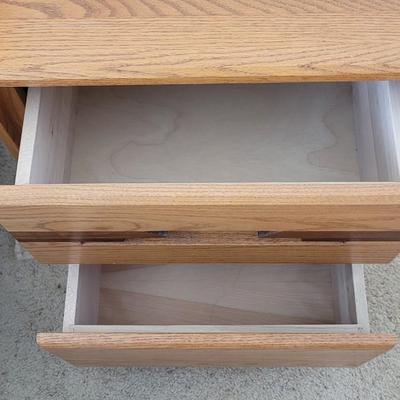 Wood Side Table with 2 Drawers #2