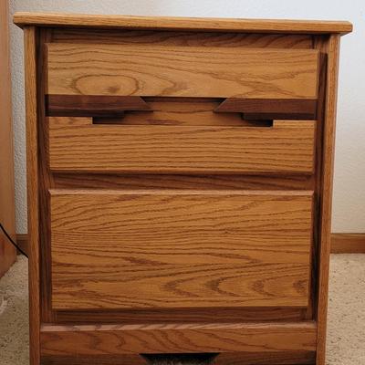 Wood Side Table with 2 Drawers #2