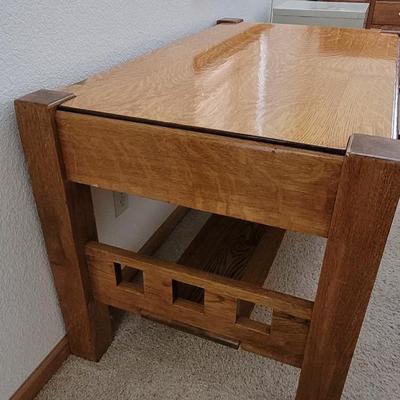 Antique Tiger Wood Desk